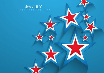 4th Of July Independence Day Card With Stars - vector gratuit #354459